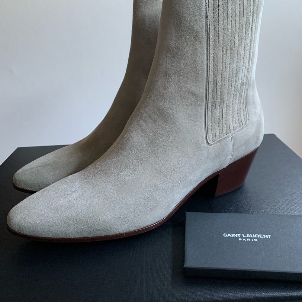NIB Saint Laurent West Suede Chelsea Boots sz 37